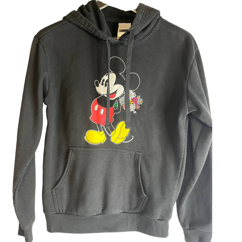 Disney Embroidered Mickey Mouse Hoodie Sweatshirt Size Medium Unisex